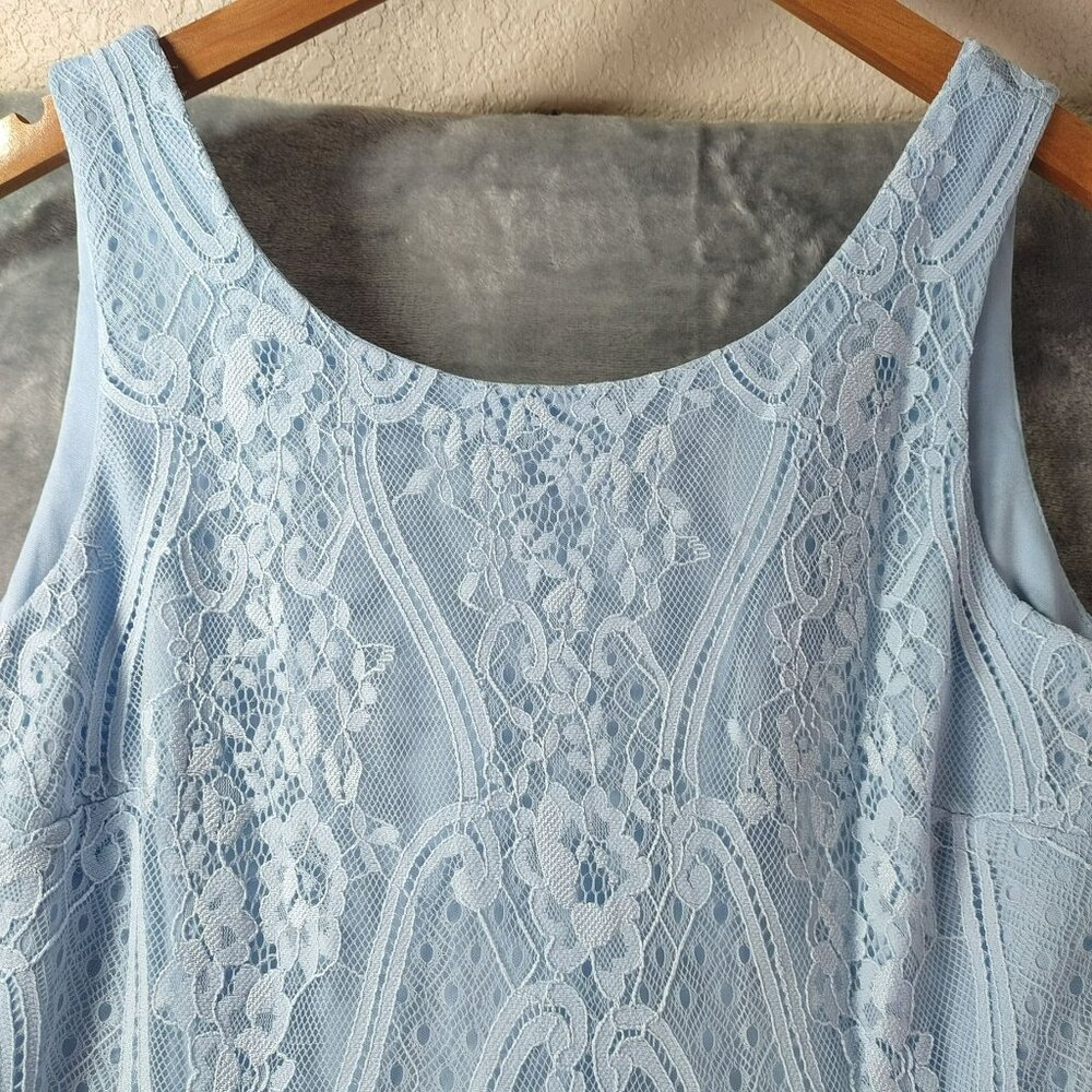 Mystic Womens Blue Lace Fit and Flare Dress Sleeveless Party Elegant soft girl‎ - Picture 4 of 10